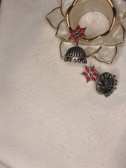 SARIN. Coral jhumkas