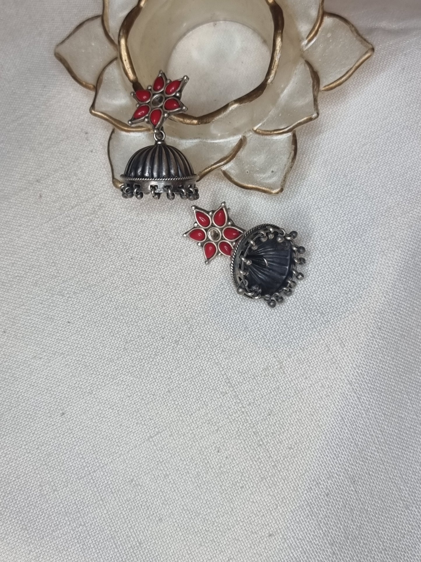 SARIN. Coral jhumkas