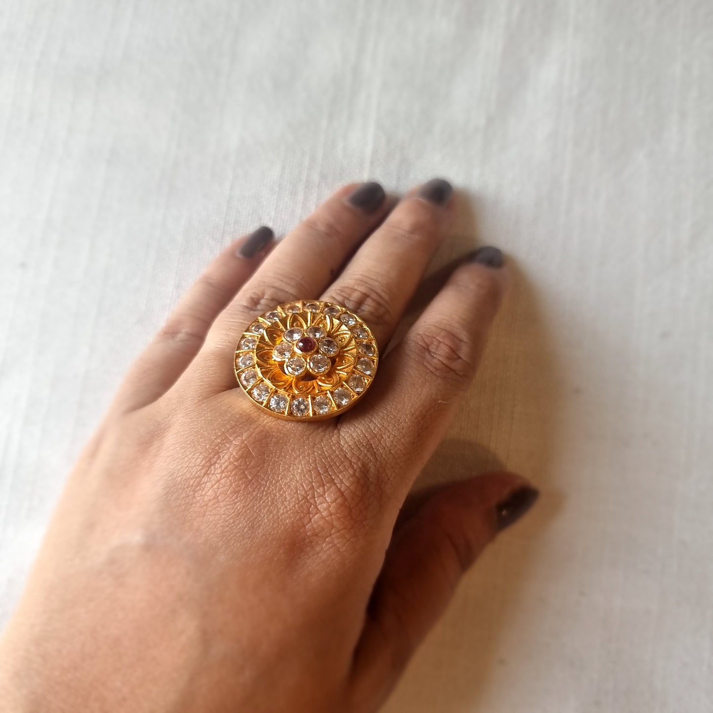 SHUBHA.  Stunning gold plated  ring.